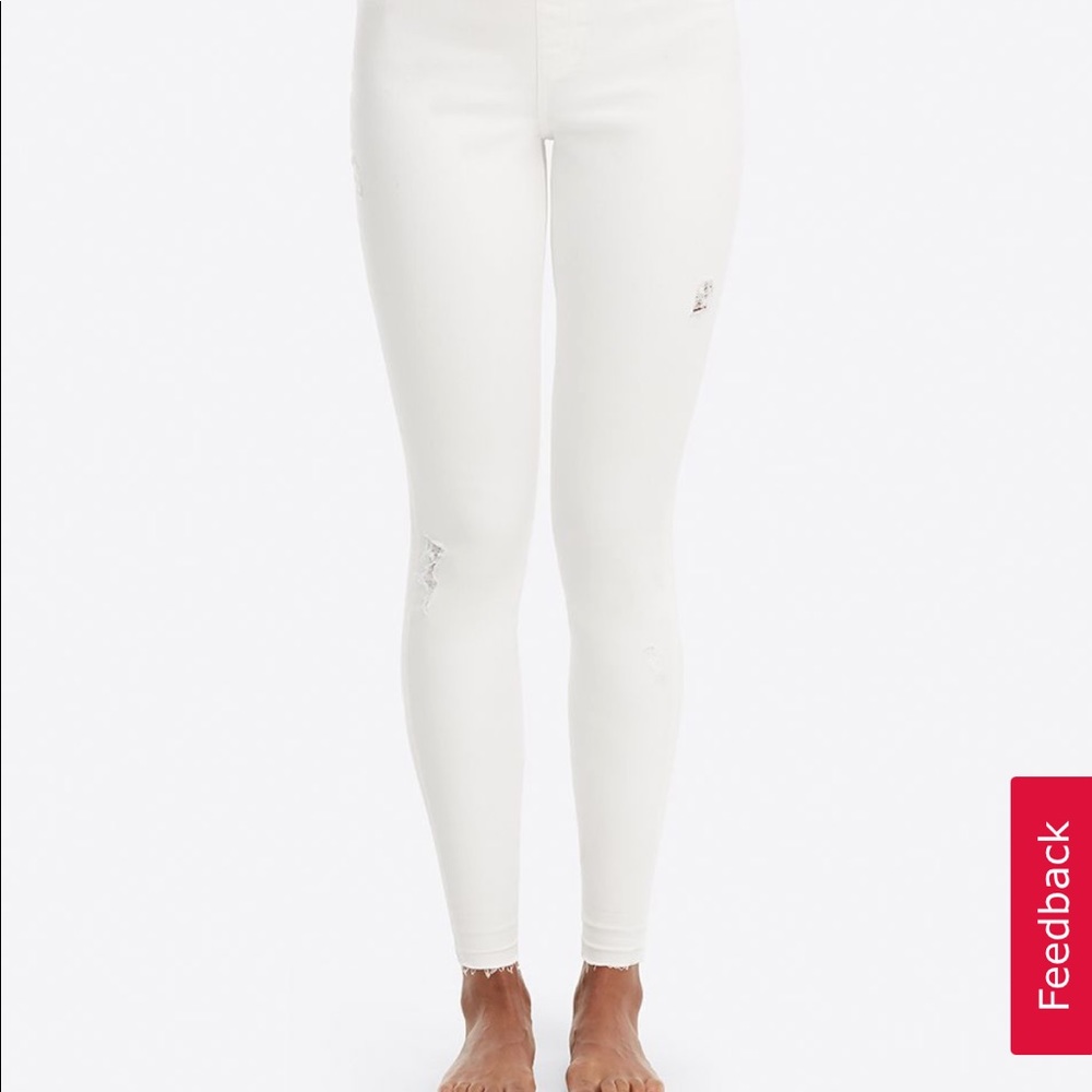 SPANX White Distressed Jeggings New with tags!